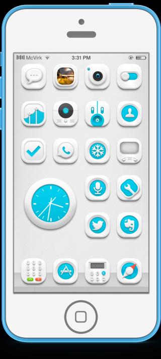 Download Flawless HD Blue iWidget iOS7 1.0 free