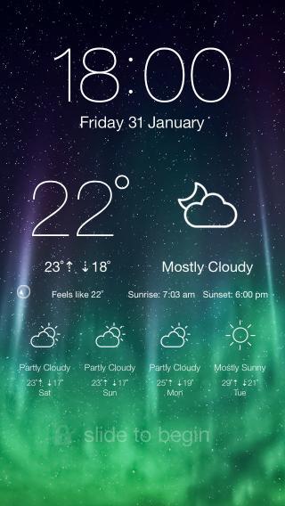 Download iOS 7 LockScreen Weather 1.3 free