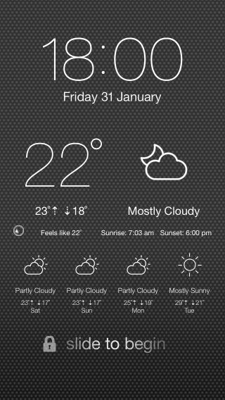 Download iOS 7 LockScreen Weather 1.3 free